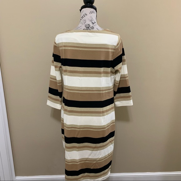 Cato Brown & White Stripe Sweater Dress Size Large - Picture 7 of 12